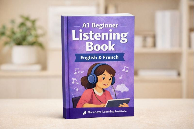 A1 English Listening Book (PDF + Audio) | Beginner EN–FR/ Livre d'exercices écoute le vocabulaire PDF