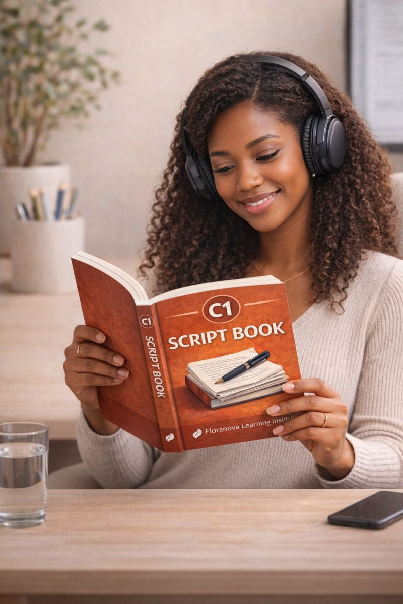 C1 Advanced Script book + MP3 Audio English & French