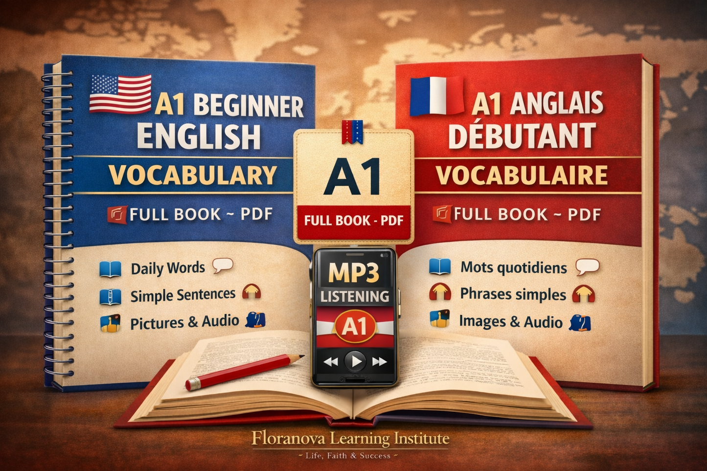 A1 Vocabulary Listining Book (English & French)