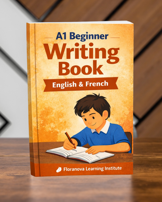 A1 English Writing Book (PDF) | Beginner Writing Practice EN–FR